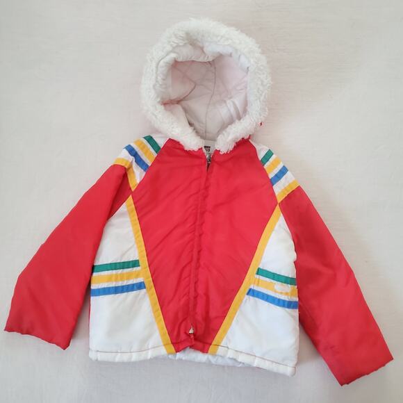 Nostalgic Baby Vintage Other - Vintage Montgomery Ward Colorful Hooded Coat 3t